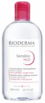 BIODERMA photo produit, Sensibio H2O 500ml, nettoyant démaquillant, eau micellaire pour peau sensible